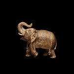 White Metal Elephant trunk up