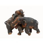 Wooden Fighting Elephants