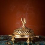 Brass Peacock Incense Burner With Tortoise Base