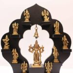10 Avatars Of Lord Vishnu Brass Handcrafted Statues on Wooden Base