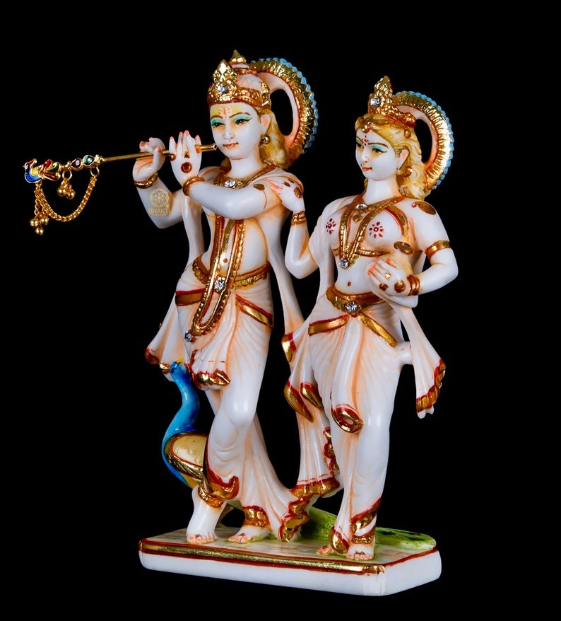 Brass Radha Krishna Statue, Couple Statue, God of Lovers, Hindu Marriage  Anniversary Gift, Home Temple Decor, Radha Krishna Sculpture - Etsy