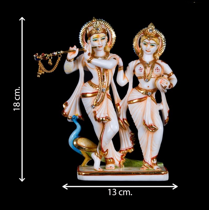 Amazon.com: Tongari Radha Krishna Cow God Idol, Radha Krishna Cow God Murti  Figurine Religious Pooja Gift Items and Murti for Mandir/Temple/Home/Office  (HXWXL-22cmx14cmx8cm)(Resin)(MAT Color) : Home & Kitchen