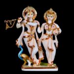 Radha Krishna Statue, 18 cm Hand painted Cultured Marble Radha Krishna idol, Radhe Krishn, Marriage Anniversary gift, Hindu Wedding gift