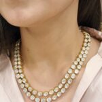 Two Strings Moissanite Necklace with Earrings