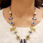 92.5 Sterling Silver Kundan Moissanite Necklace Set