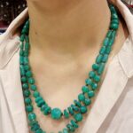 Two Strings Green Onex Beads Necklace