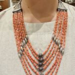 92.5 Sterling Silver / Seven Strings Coral Necklace