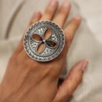 Silver Carving Ring/Statement Ring/Ethnic Rajasthani Tribal Design
