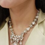 Silver 92.5/Gold Plated/Moissanite Stones Necklace Set