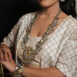 92.5 Sterling Silver Necklace Set (Peacock Design, Moissanite Kundan Work)